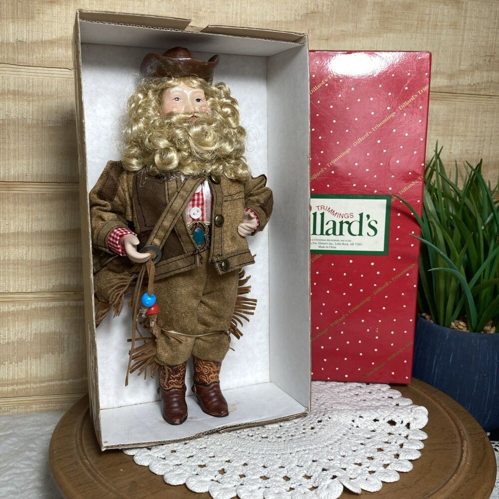 Vintage Western Santa Claus Mountain Man Ornament Dillard's Trimmings Country